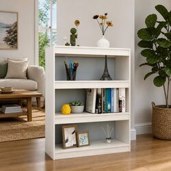 White Wooden Book Cabinet: 100x30x103 cm Dimensions