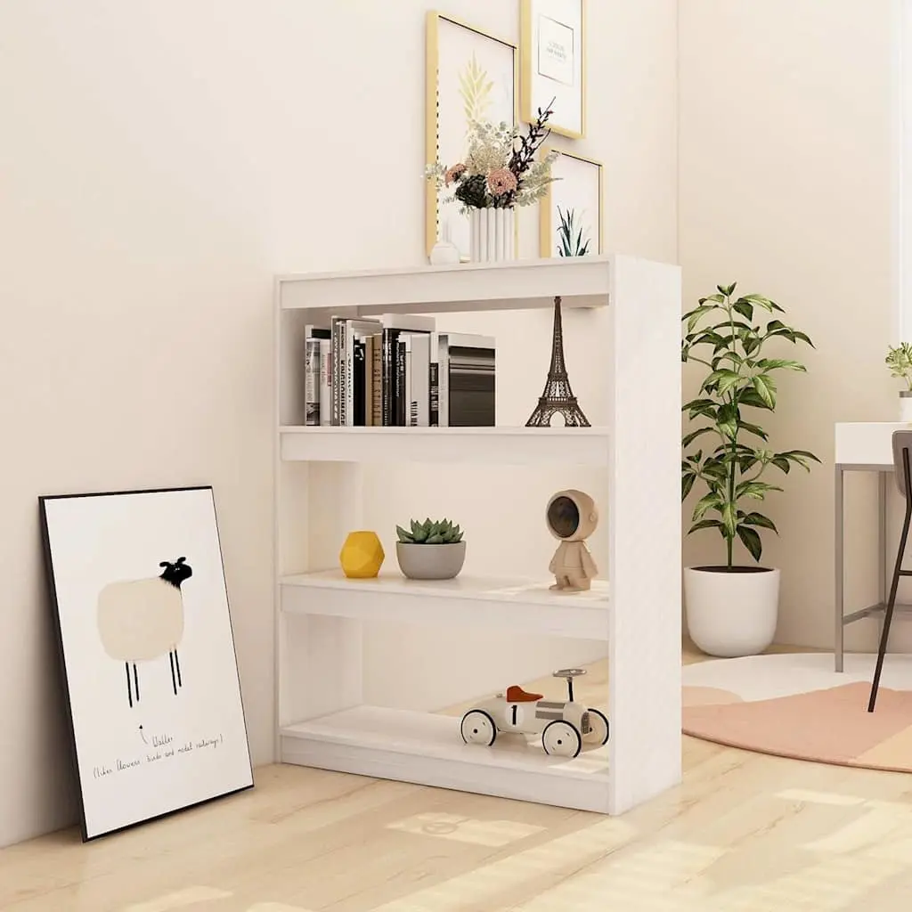 Book Cabinet Storage Organiser Room Divider White 100x30x103 cm