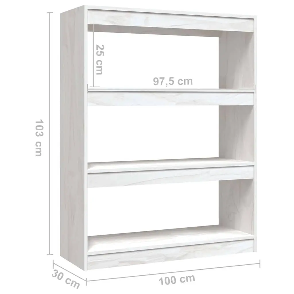 Book Cabinet Storage Organiser Room Divider White 100x30x103 cm