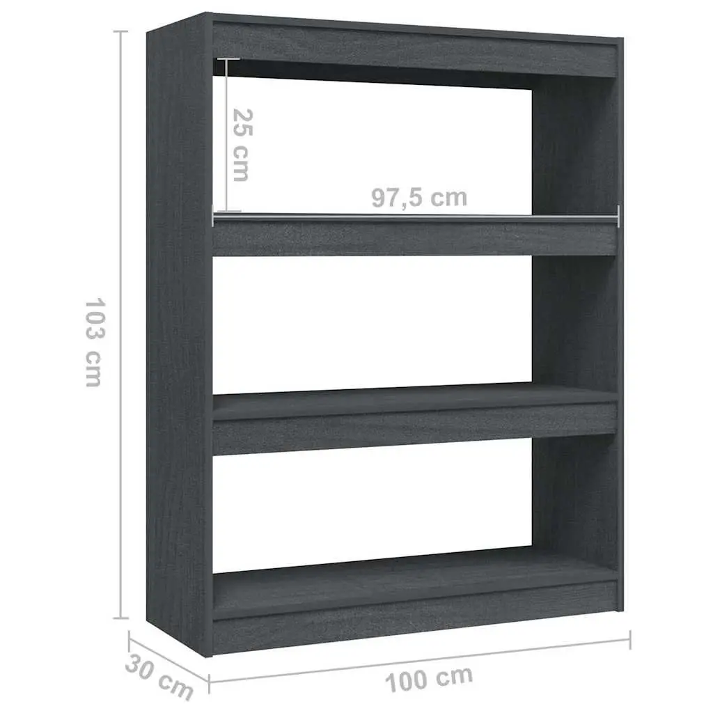 Wooden Book Cabinet Standing Shelf Room Divider Grey Storage Bookcase Unit