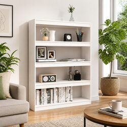White Wooden Book Shelf Specifications: 100x30x135.5cm Storage