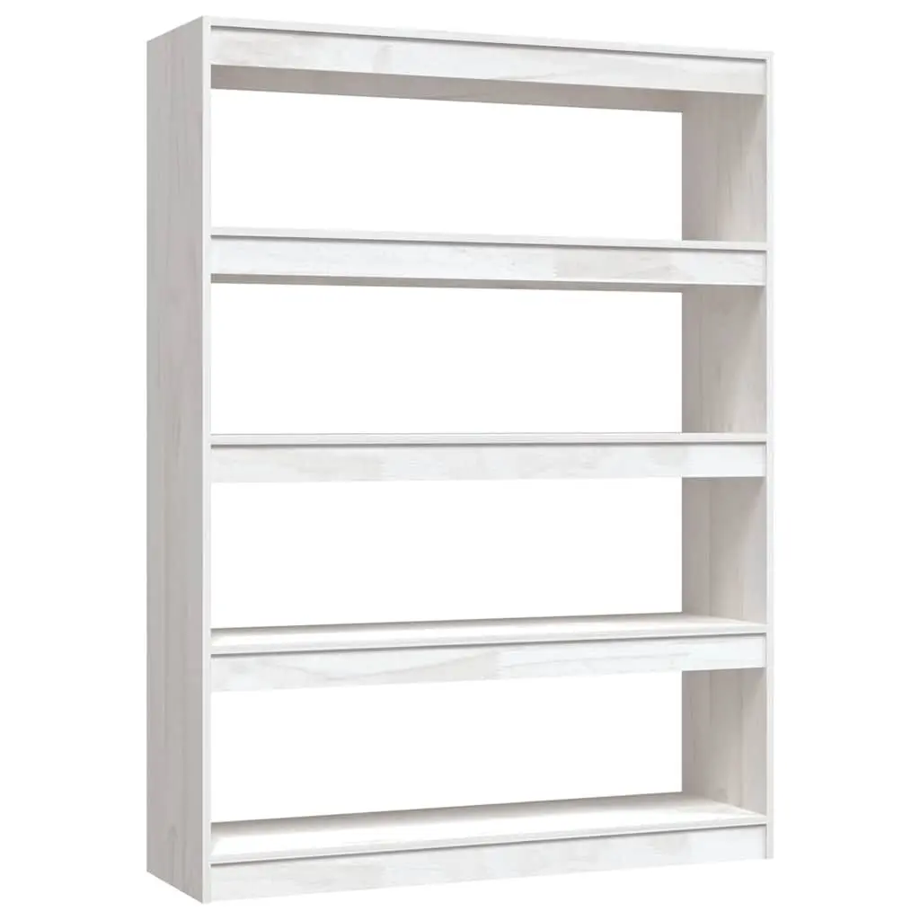 Solid Pinewood Bookcase 100x30x135.5cm White Room Divider Furniture