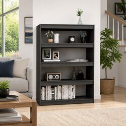 Dimensions: 100x30x135.5 cm Grey Solid Pinewood Book Cabinet
