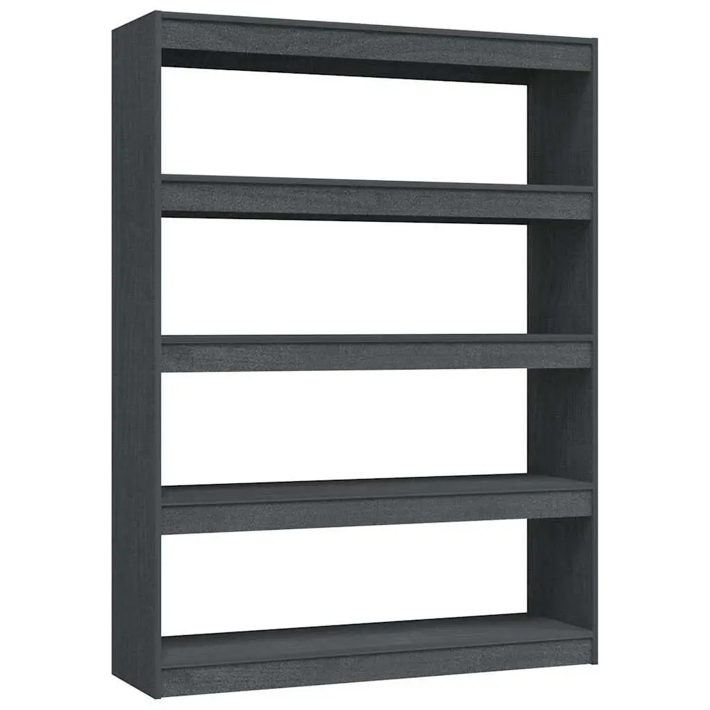Book Cabinet Room Divider Grey 100x30x135.5 cm Solid Pinewood Standing Shelf