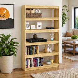 Wooden Book Cabinet Specifications: 100x30x167.5 cm, Brown