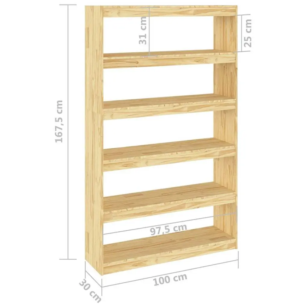 Wooden Book Cabinet Room Divider 100x30x167.5 cm Brown
