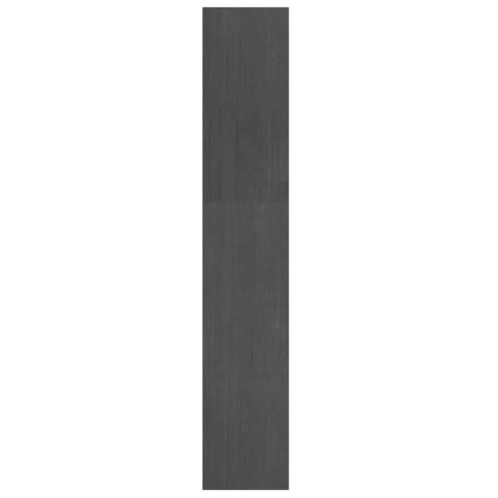 Grey Solid Pinewood Bookcase Storage Shelf Room Divider Standing 100x30x1675cm