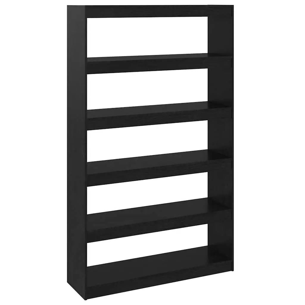 Black Solid Pinewood Book Cabinet