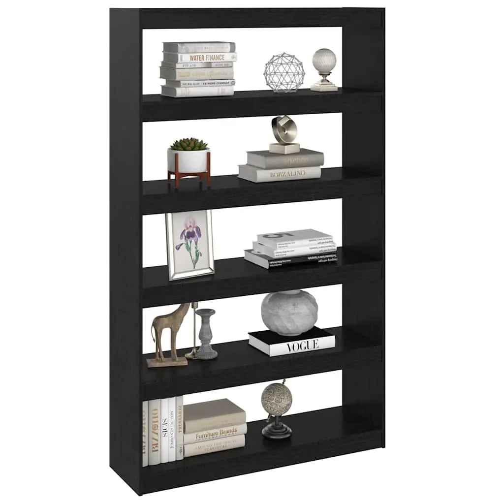 Black Solid Pinewood Book Cabinet