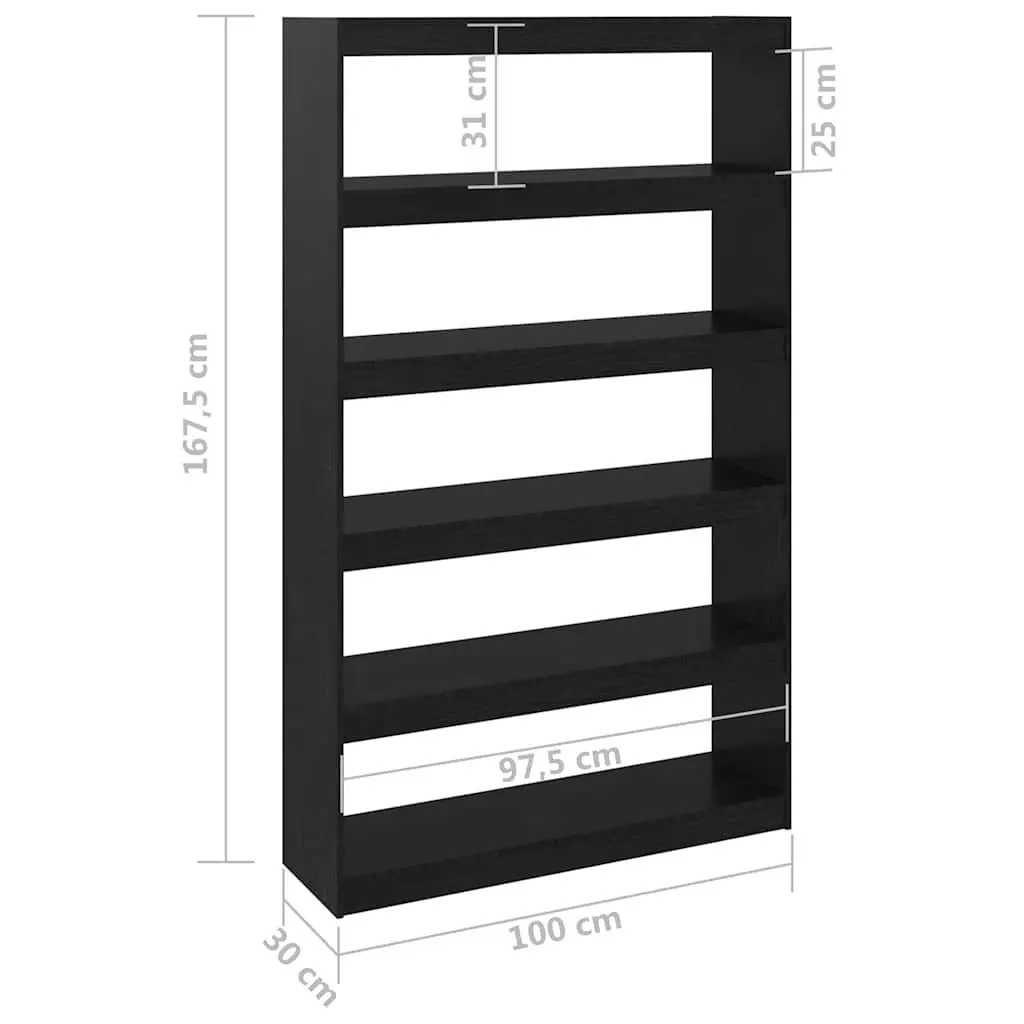 Black Solid Pinewood Book Cabinet