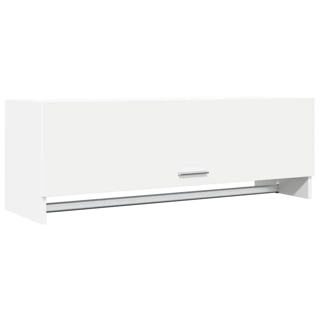 Wardrobe Cabinet White 100x32.5x35 cm Storage Cupboard Clothes Organizer Hanger