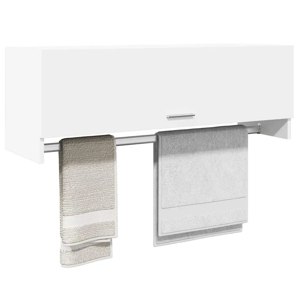 Wardrobe Cabinet White 100x32.5x35 cm Storage Cupboard Clothes Organizer Hanger
