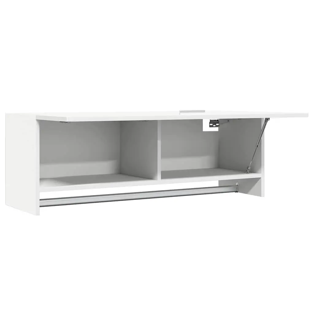 Wardrobe Cabinet White 100x32.5x35 cm Storage Cupboard Clothes Organizer Hanger