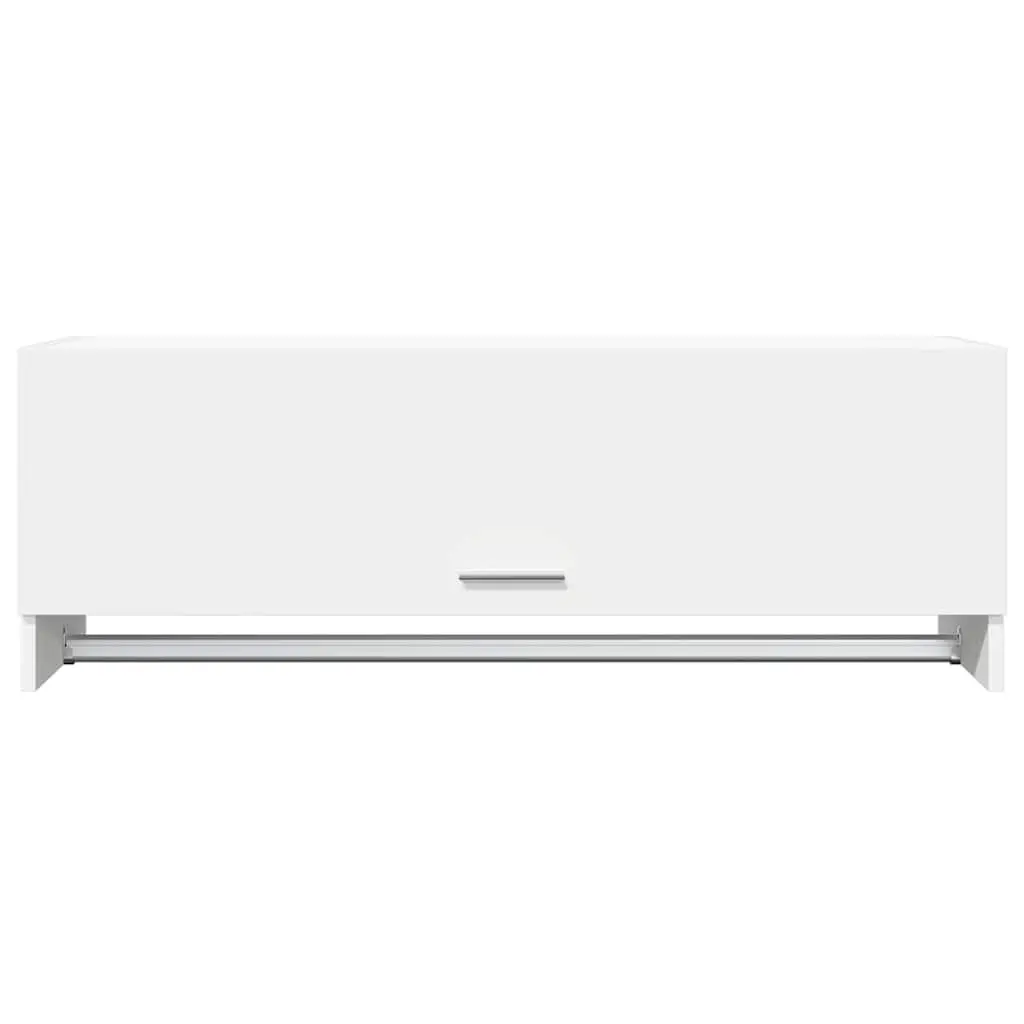 Wardrobe Cabinet White 100x32.5x35 cm Storage Cupboard Clothes Organizer Hanger