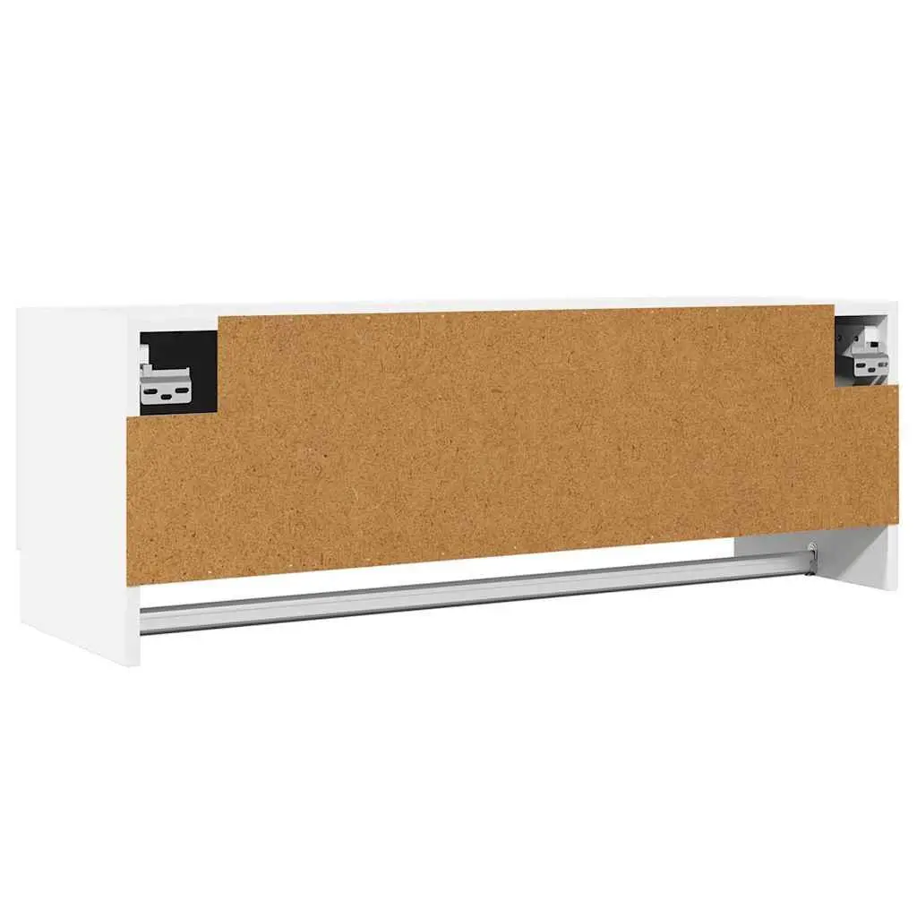 Wardrobe Cabinet White 100x32.5x35 cm Storage Cupboard Clothes Organizer Hanger