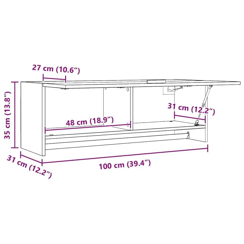 Wardrobe Cabinet White 100x32.5x35 cm Storage Cupboard Clothes Organizer Hanger