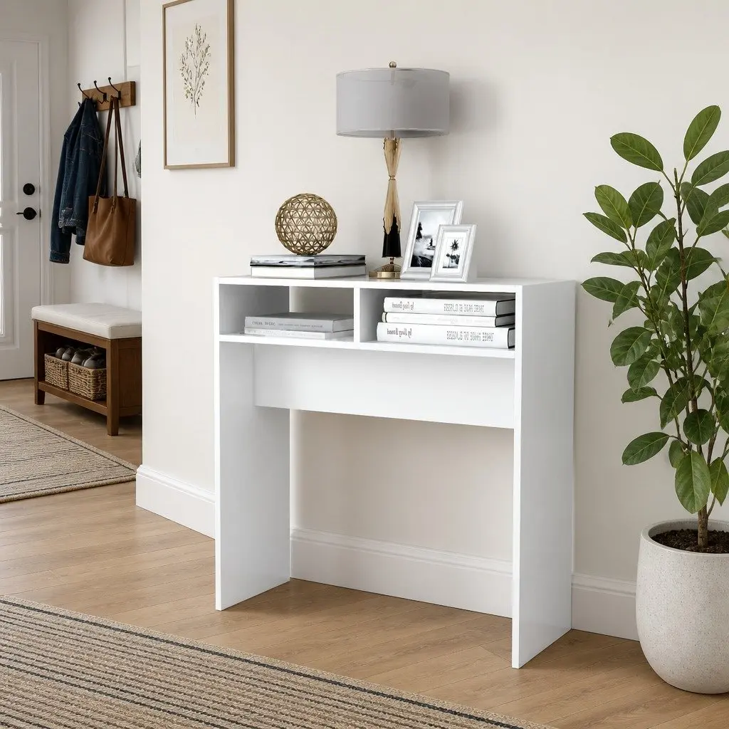 Console Table White Hallway Entrance Living Room Accent Side Display Furniture