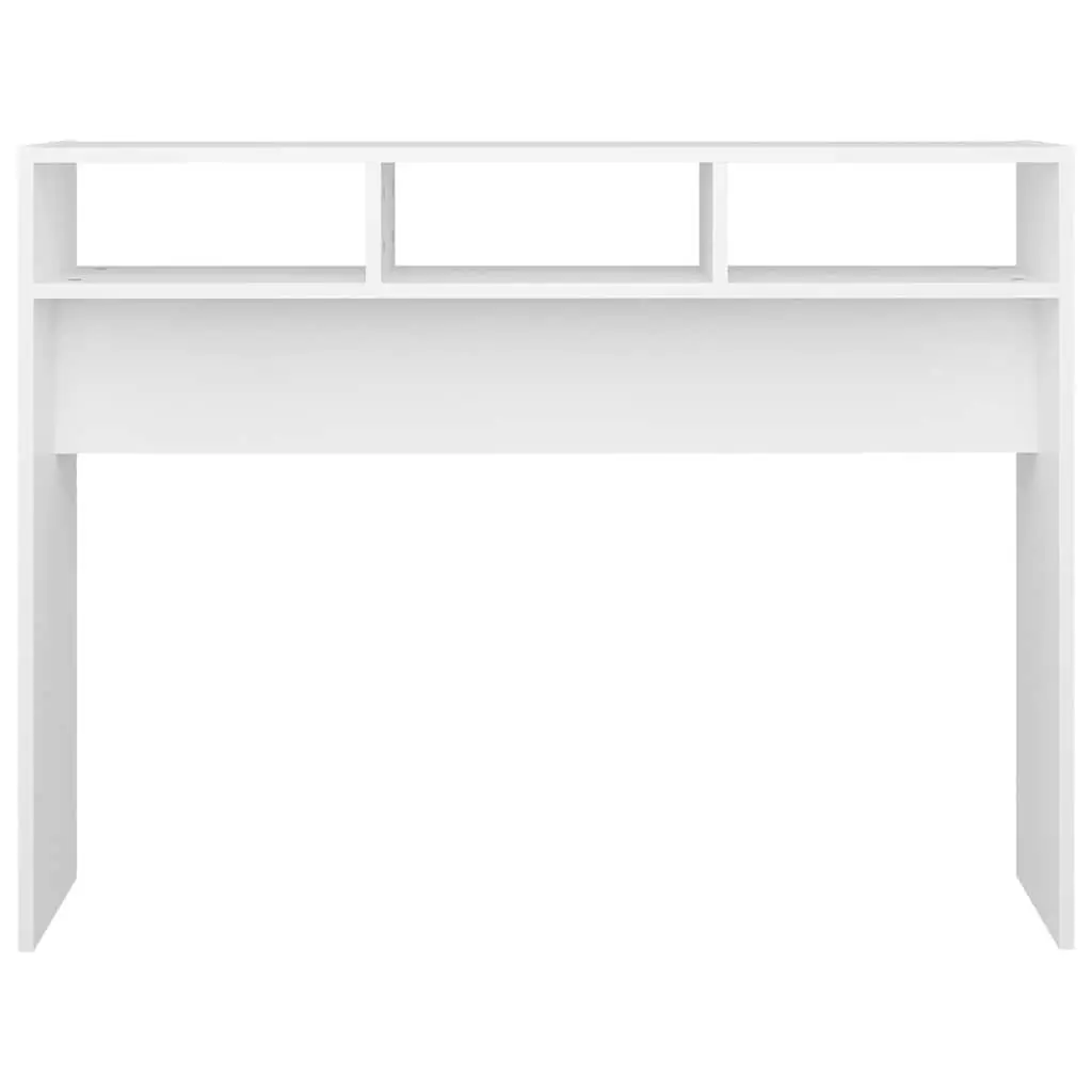 White Engineered Wood Console Table, 105x30x80cm