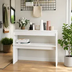 Specifications for White Console Table: 102 cm W x 30 cm D