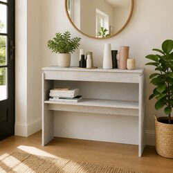 Grey Console Table Dimensions: 102x30x80cm for Entryways