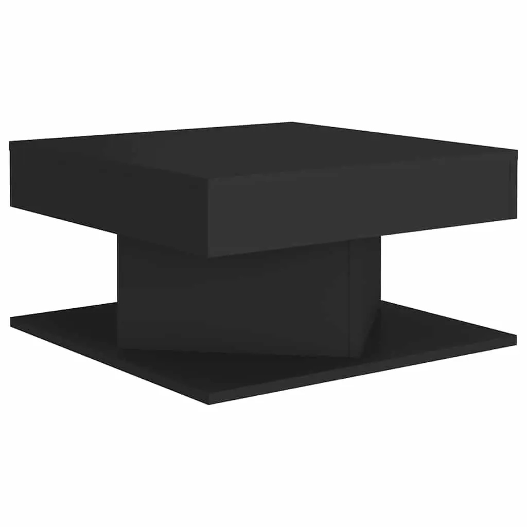 Coffee Table Living Room Black Square Engineered Wood 57L x 57W x 30H cm