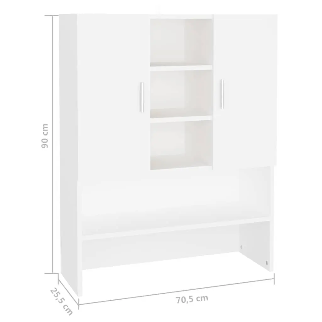 Bathroom Storage Cabinet White 70.5x25.5x90cm