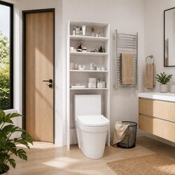 Washing Machine Cabinet White Storage Organizer Bathroom Laundry Cupboard