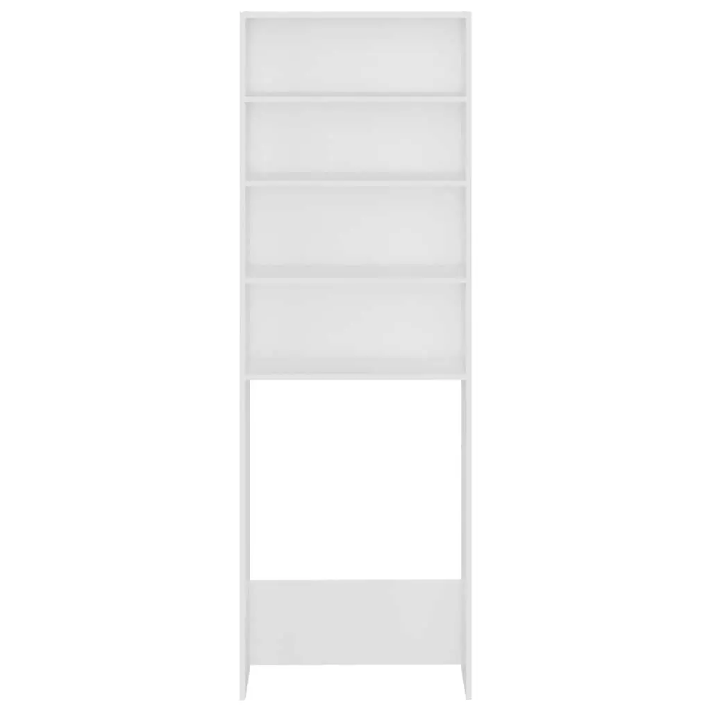 Washing Machine Cabinet White Storage Organizer Bathroom 64 x 24 x 190 cm