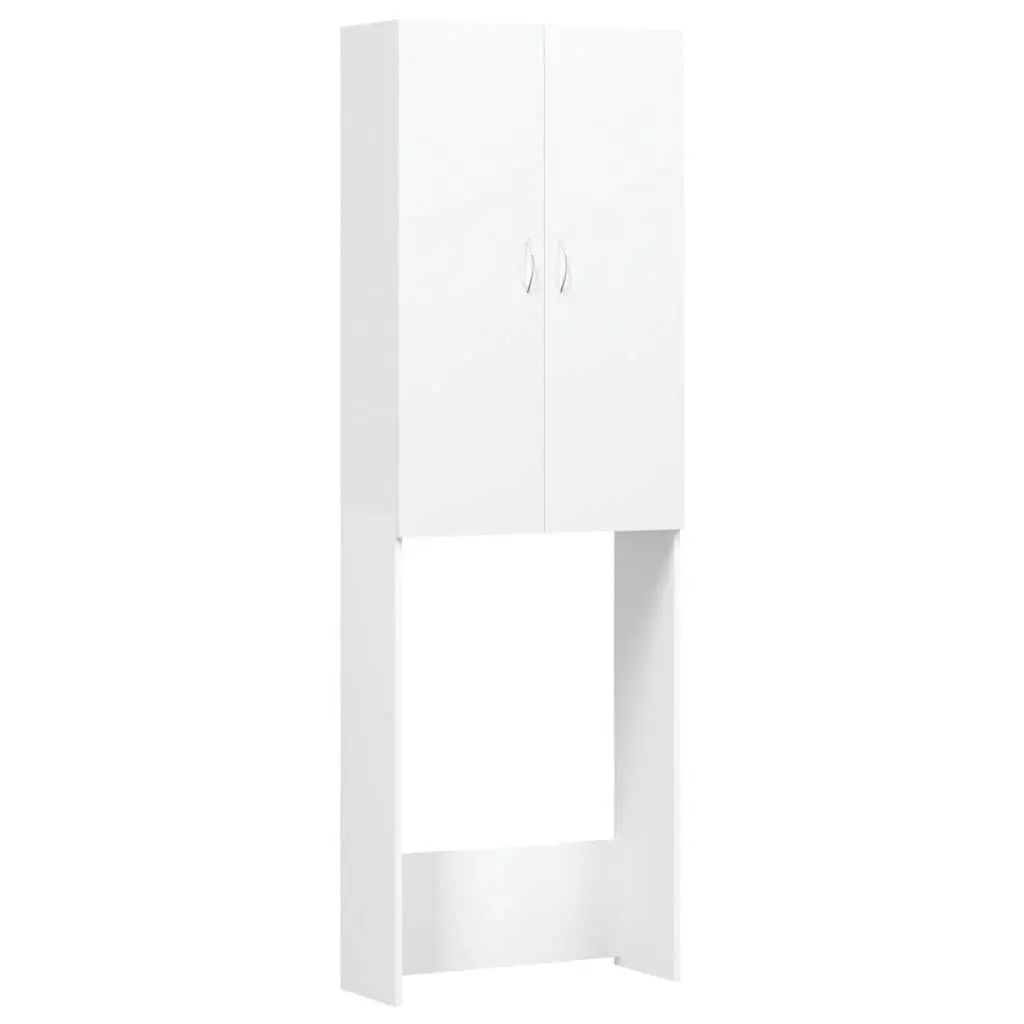 Tall Storage Cabinet for Laundry Bathroom 64x25.5x190 cm White Engineered Wood