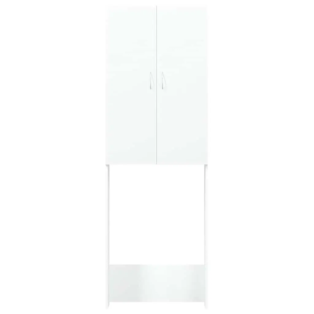 Tall Storage Cabinet for Laundry Bathroom 64x25.5x190 cm White Engineered Wood