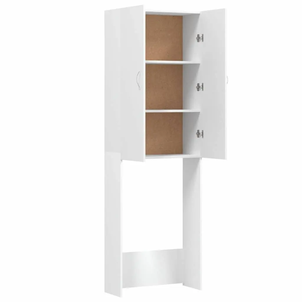 Tall Storage Cabinet for Laundry Bathroom 64x25.5x190 cm White Engineered Wood
