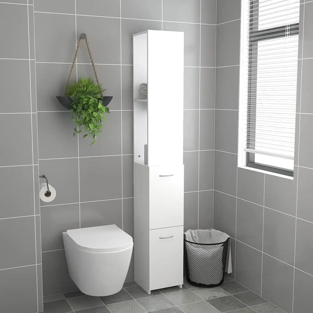 Bathroom Cabinet White Storage Cupboard Tall Organiser 25 x 26.5 x 170 cm