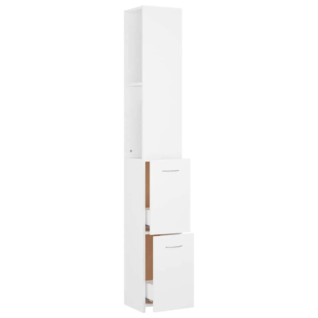 Bathroom Cabinet White Storage Cupboard Tall Organiser 25 x 26.5 x 170 cm