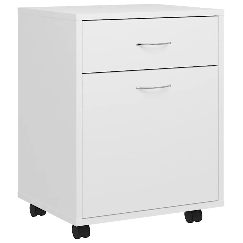 Rolling Storage Cabinet for Home Office White 45 x 38 x 54 cm