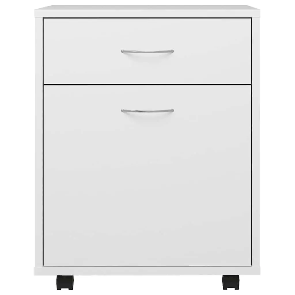 Rolling Storage Cabinet for Home Office White 45 x 38 x 54 cm