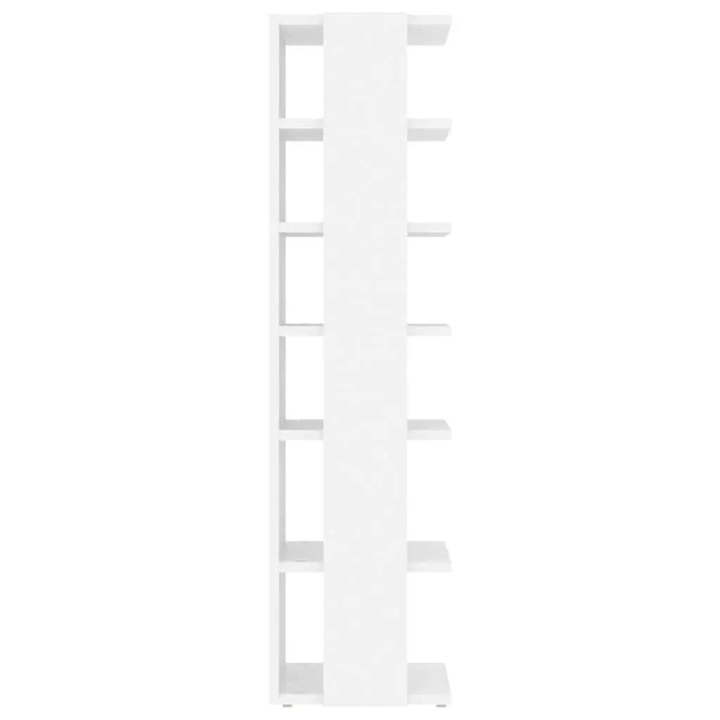 Shoe Cabinet for Home 27.5x27x102cm White Storage Organiser 6 Shelves Narrow Corner 2 Piece