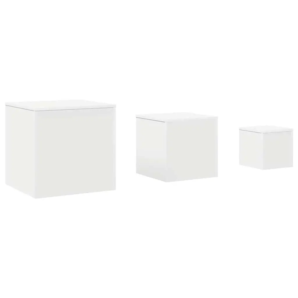 Accent Side Tables Set of 3 for Living Room Bedroom White