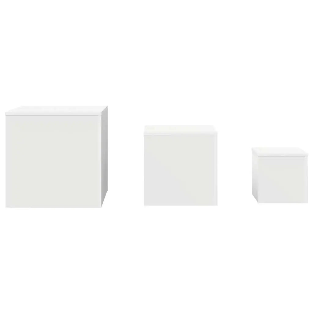 Accent Side Tables Set of 3 for Living Room Bedroom White