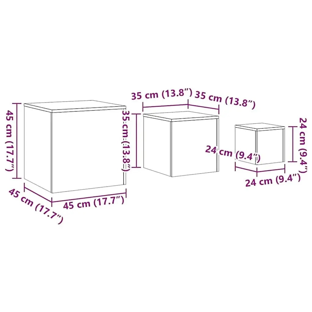 Accent Side Tables Set of 3 for Living Room Bedroom White