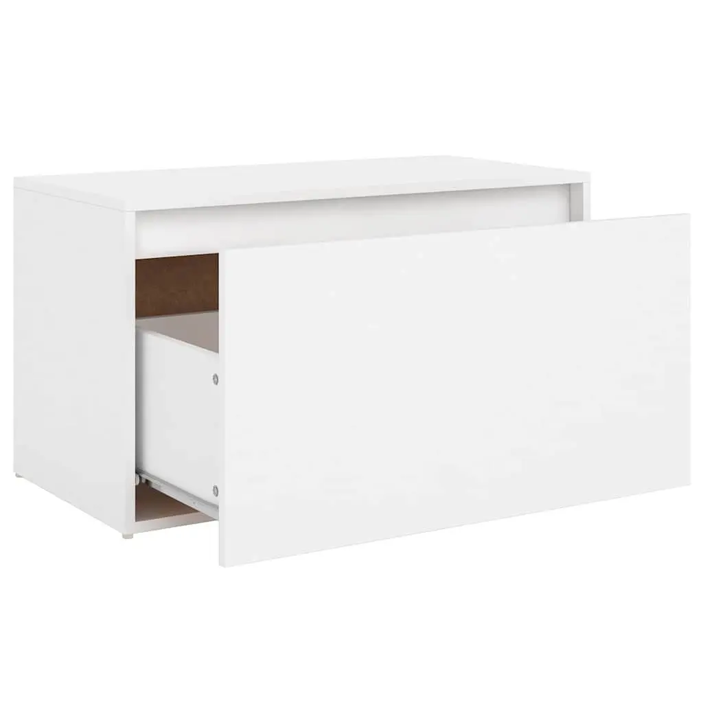 Hall Storage Bench Entryway Furniture White Engineered Wood