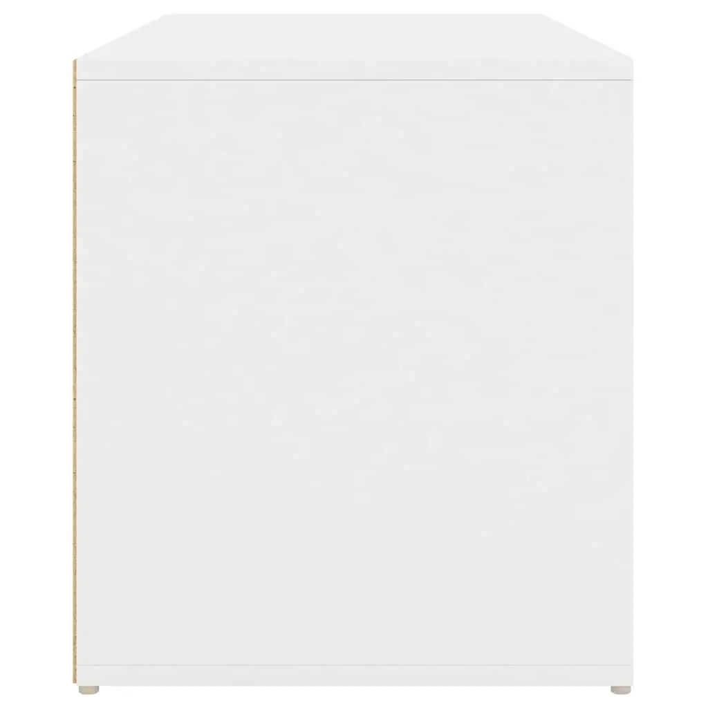 Hall Storage Bench Entryway Furniture White Engineered Wood