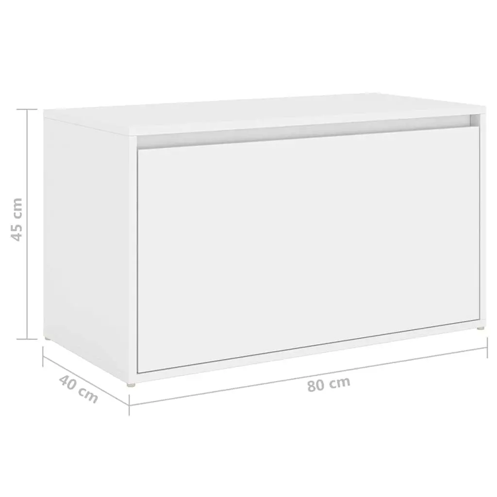 Hall Storage Bench Entryway Furniture White Engineered Wood