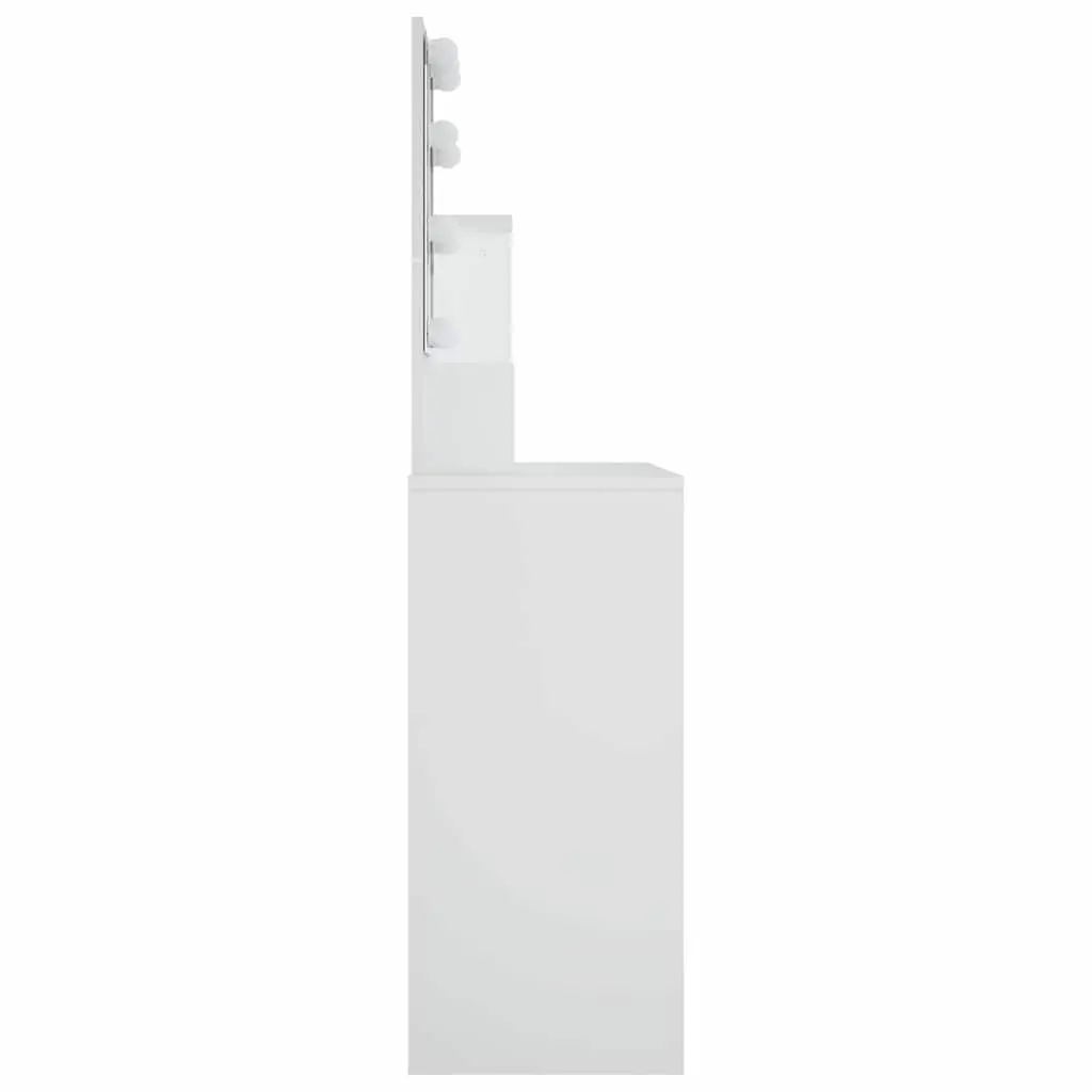 Dressing Table for Bedroom with LED Mirror 86.5 x 35 x 136 cm White