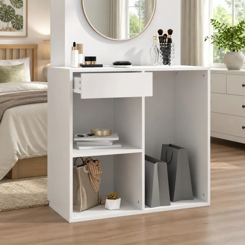 Cosmetic Cabinet Storage Unit for Bathroom White 80 x 40 x 75 cm
