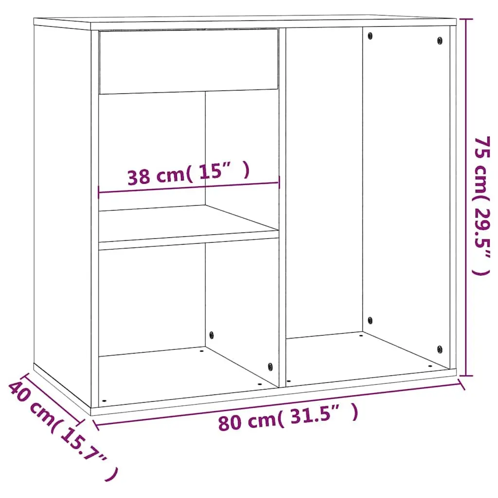 Cosmetic Cabinet Storage Unit for Bathroom White 80 x 40 x 75 cm