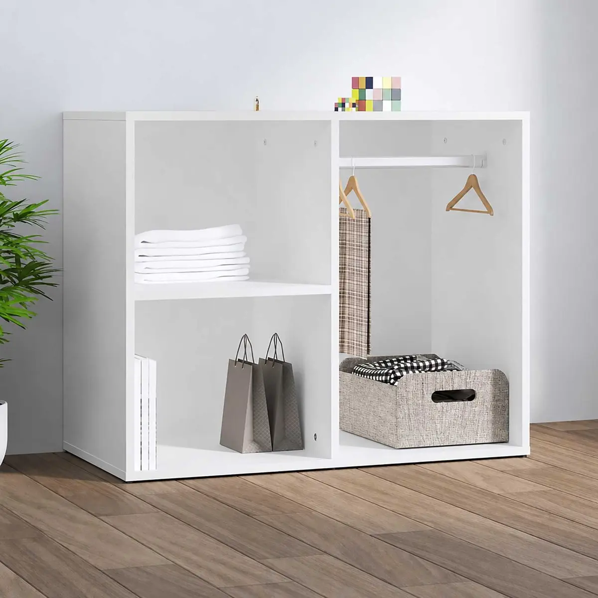 White Dressing Cabinet Storage Engineered Wood Bedroom Makeup Organizer