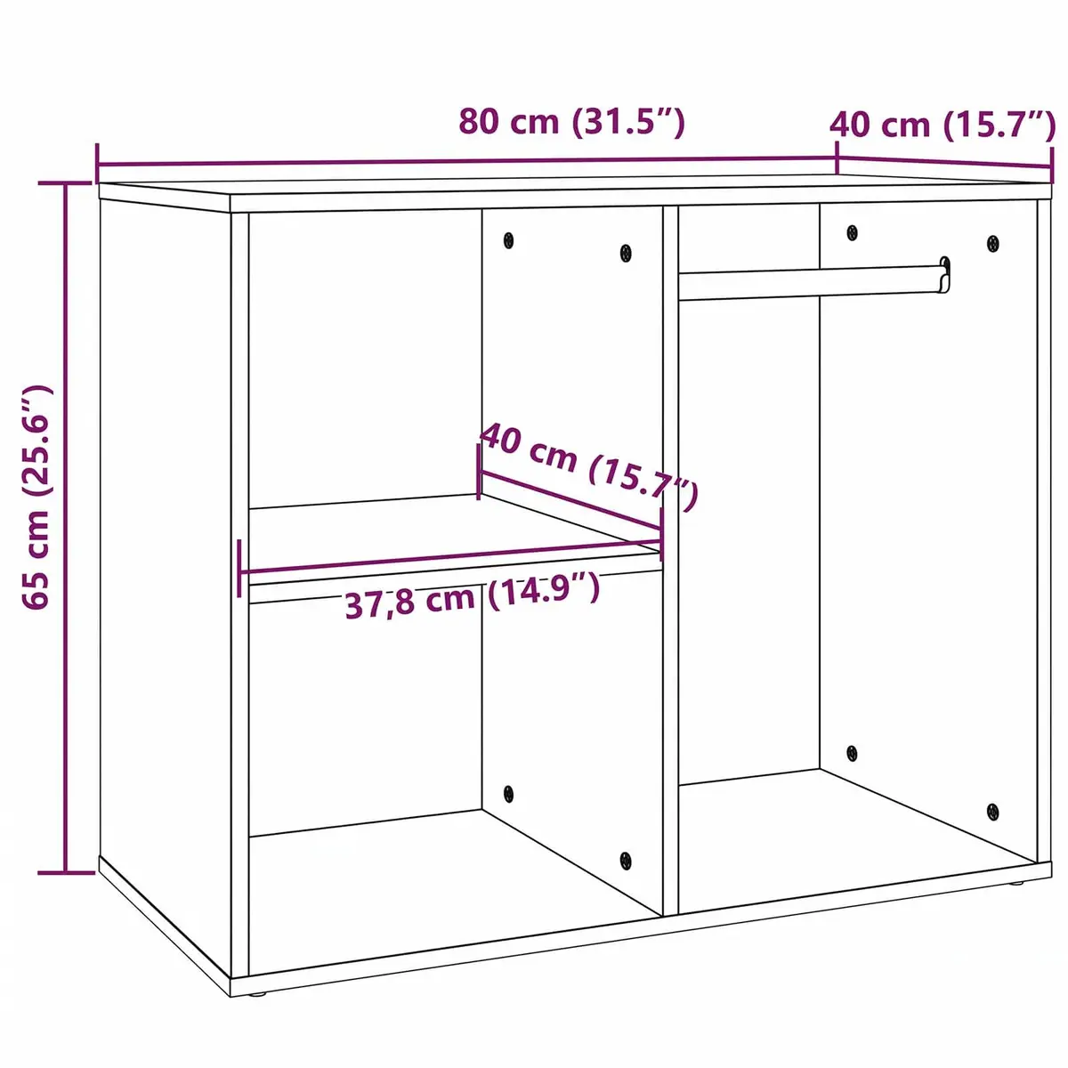 White Dressing Cabinet Storage Engineered Wood Bedroom Makeup Organizer