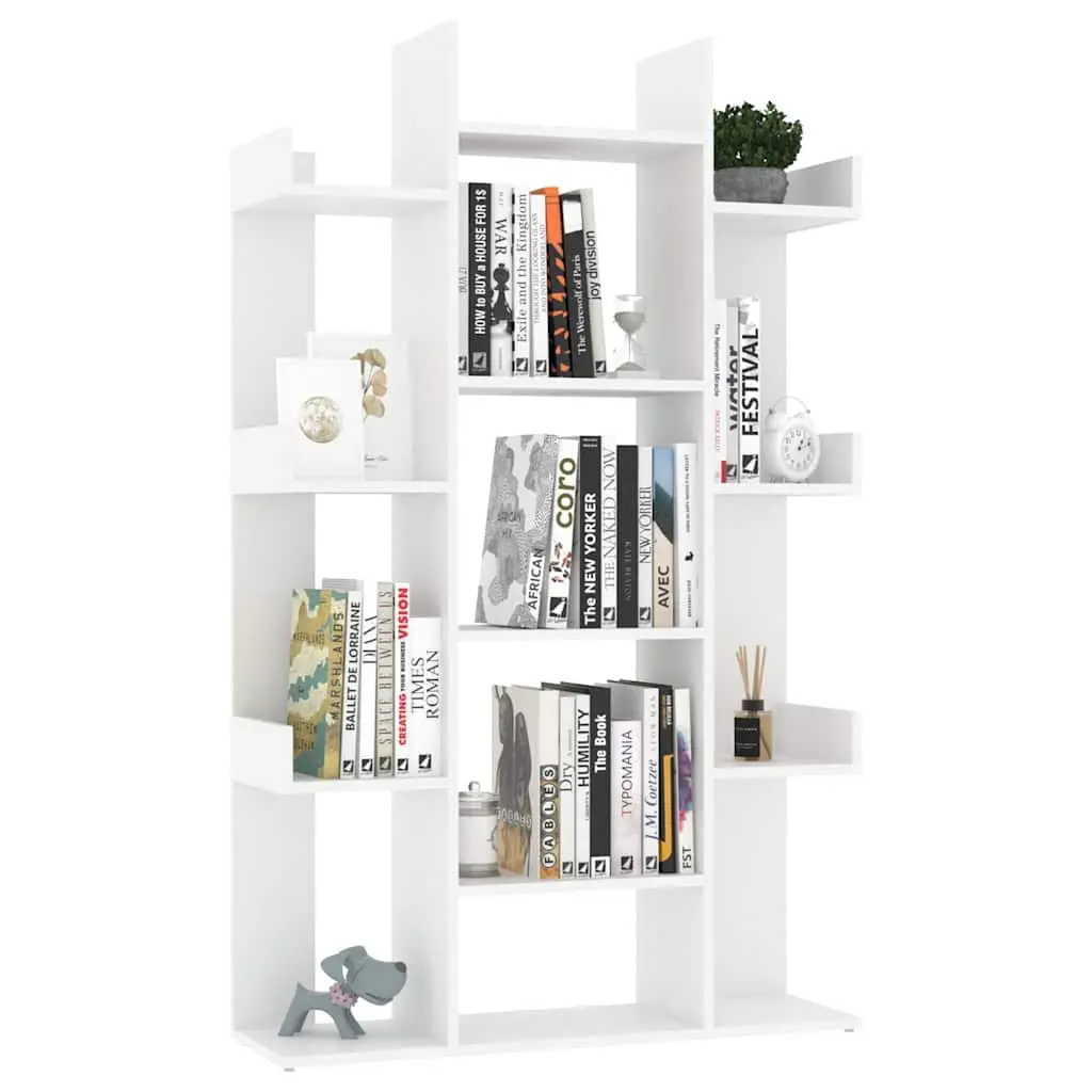 Book Cabinet White 13 Compartments Storage Bookshelf 86cm Width 25.5cm Depth 140cm Height