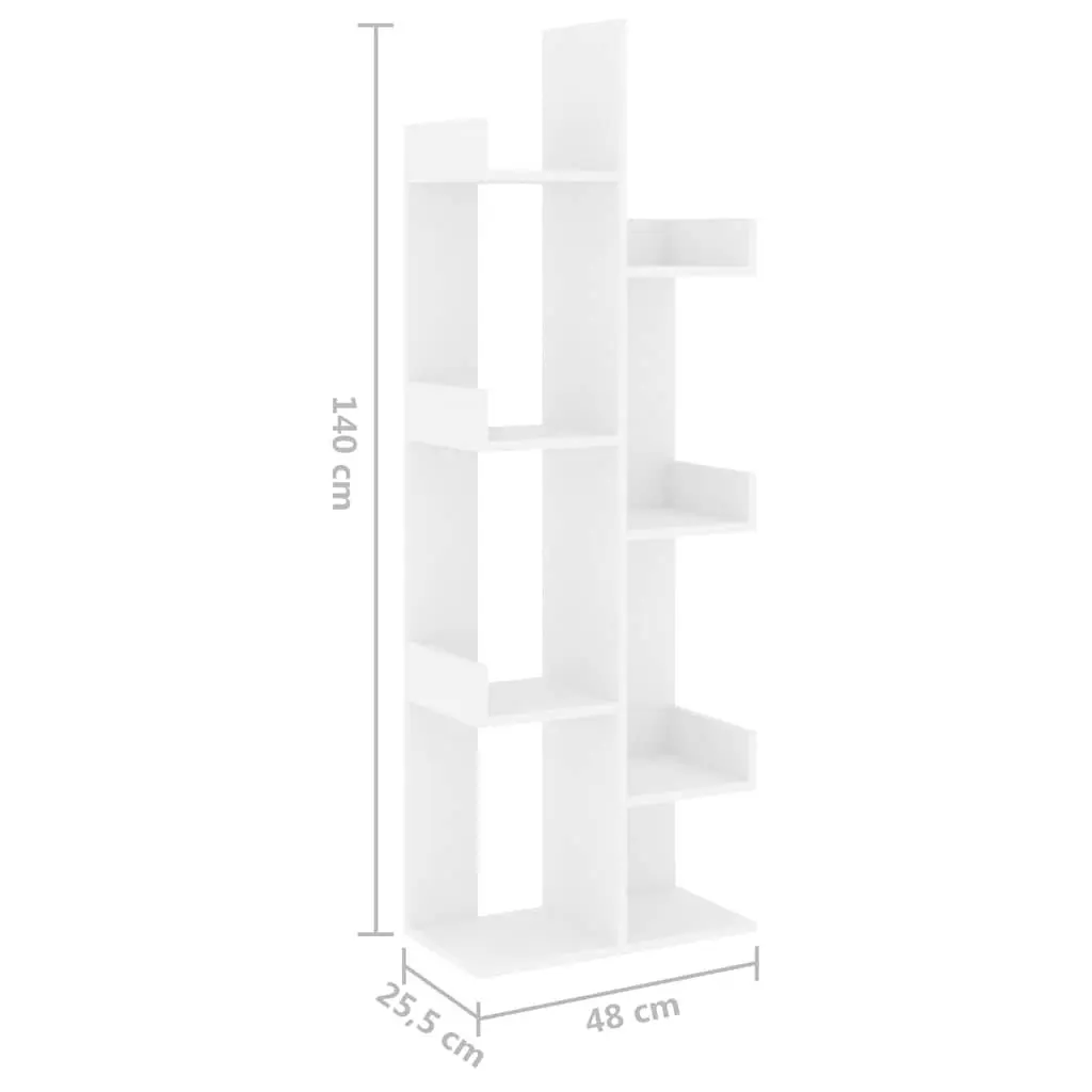 Book Cabinet White 8-Compartment Storage Bookshelf Standing Shelving Unit