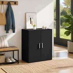 Shoe Cabinet Specifications: 5 Shelves, Engineered Wood, Black